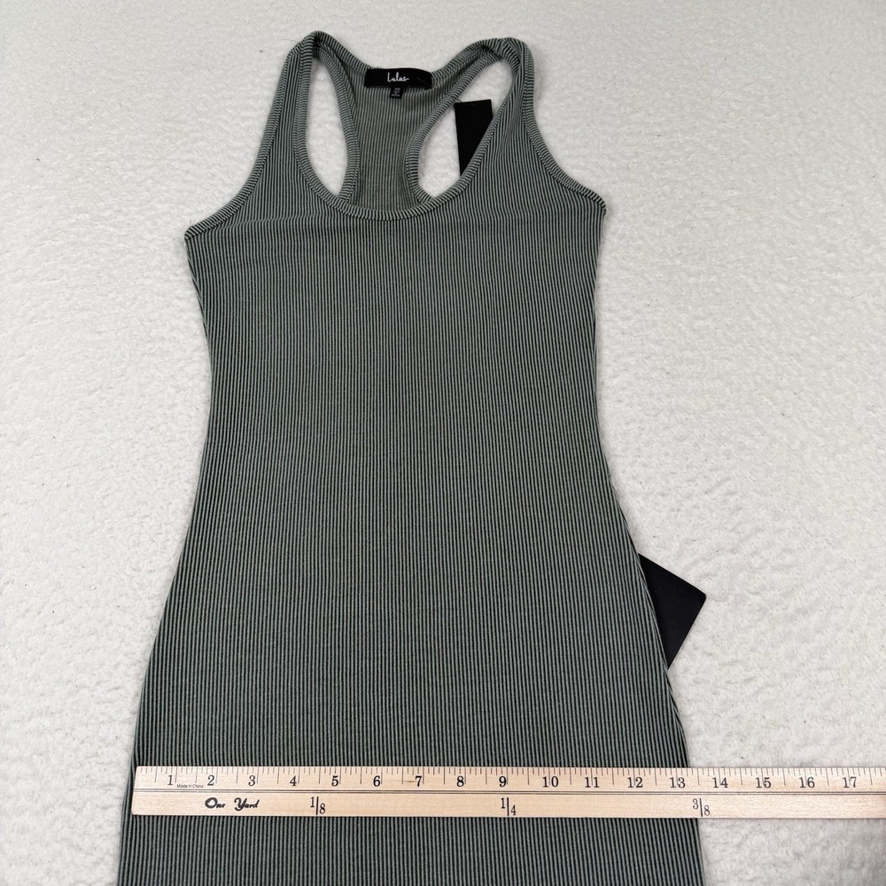 Lulus Ribbed Knit Maxi Dress Size XS Relaxed but Not Least Sleeveless Green NWT - Picture 7 of 9